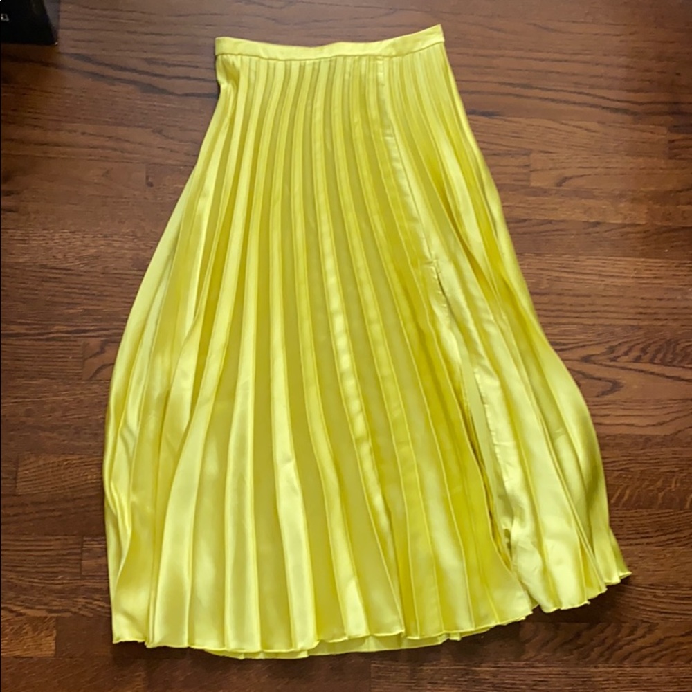ASOS Yellow Satin Midi Skirt size 4